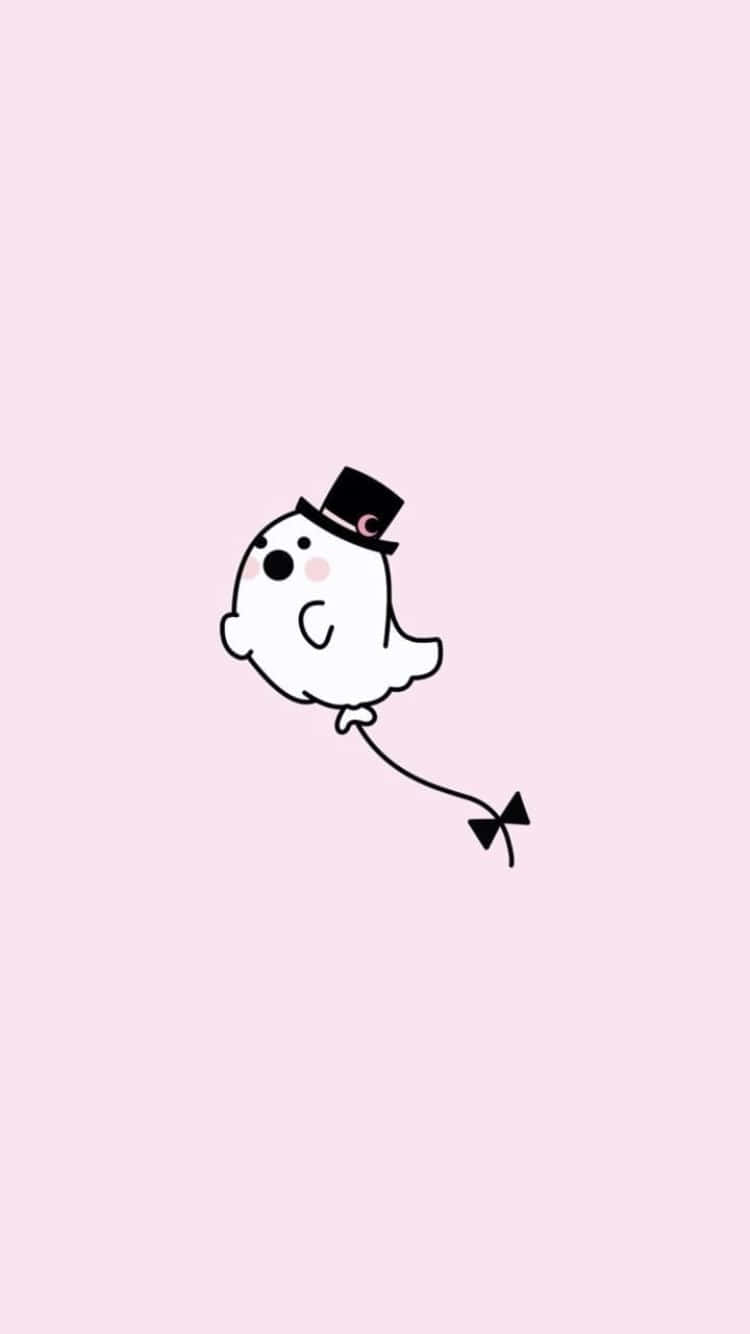 cute witchy, minimalist ghost balloon, white cartoon ghost, HD Phone Wallpaper