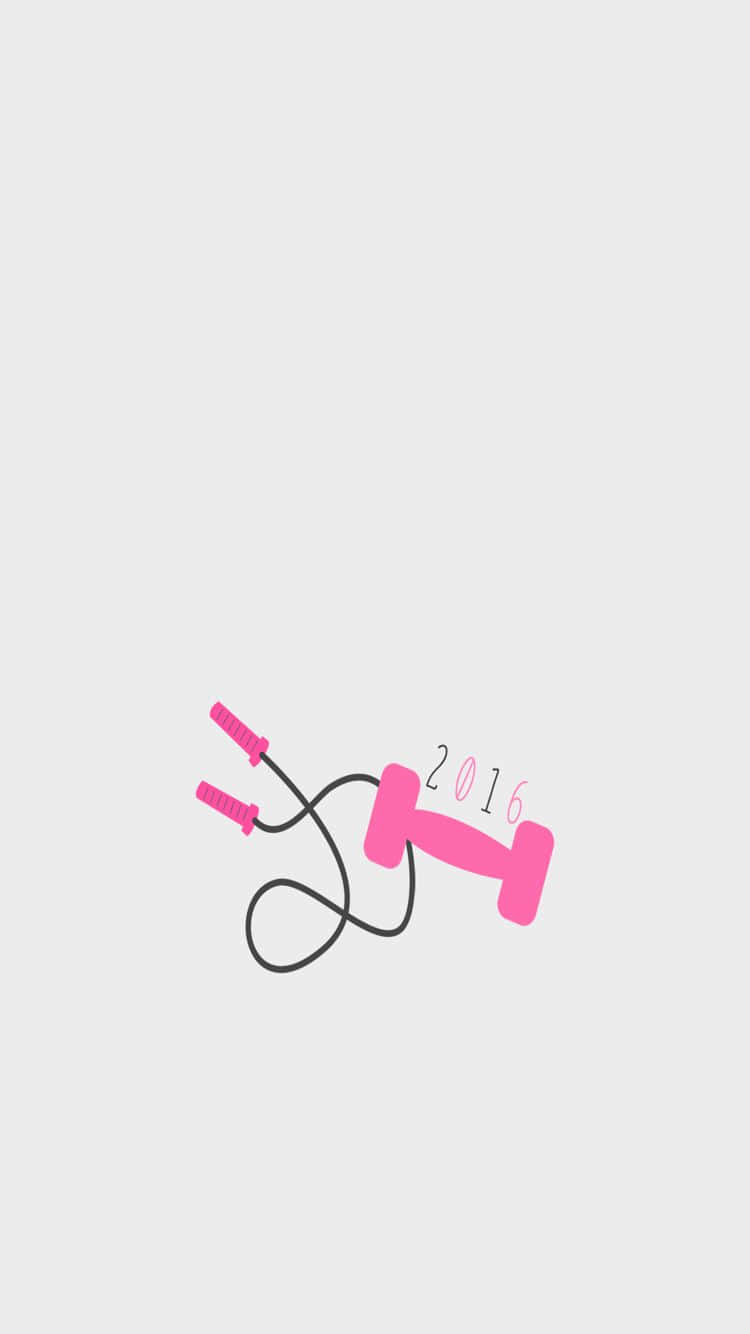pink dumbbell, jump rope, 2016, HD Phone Wallpaper
