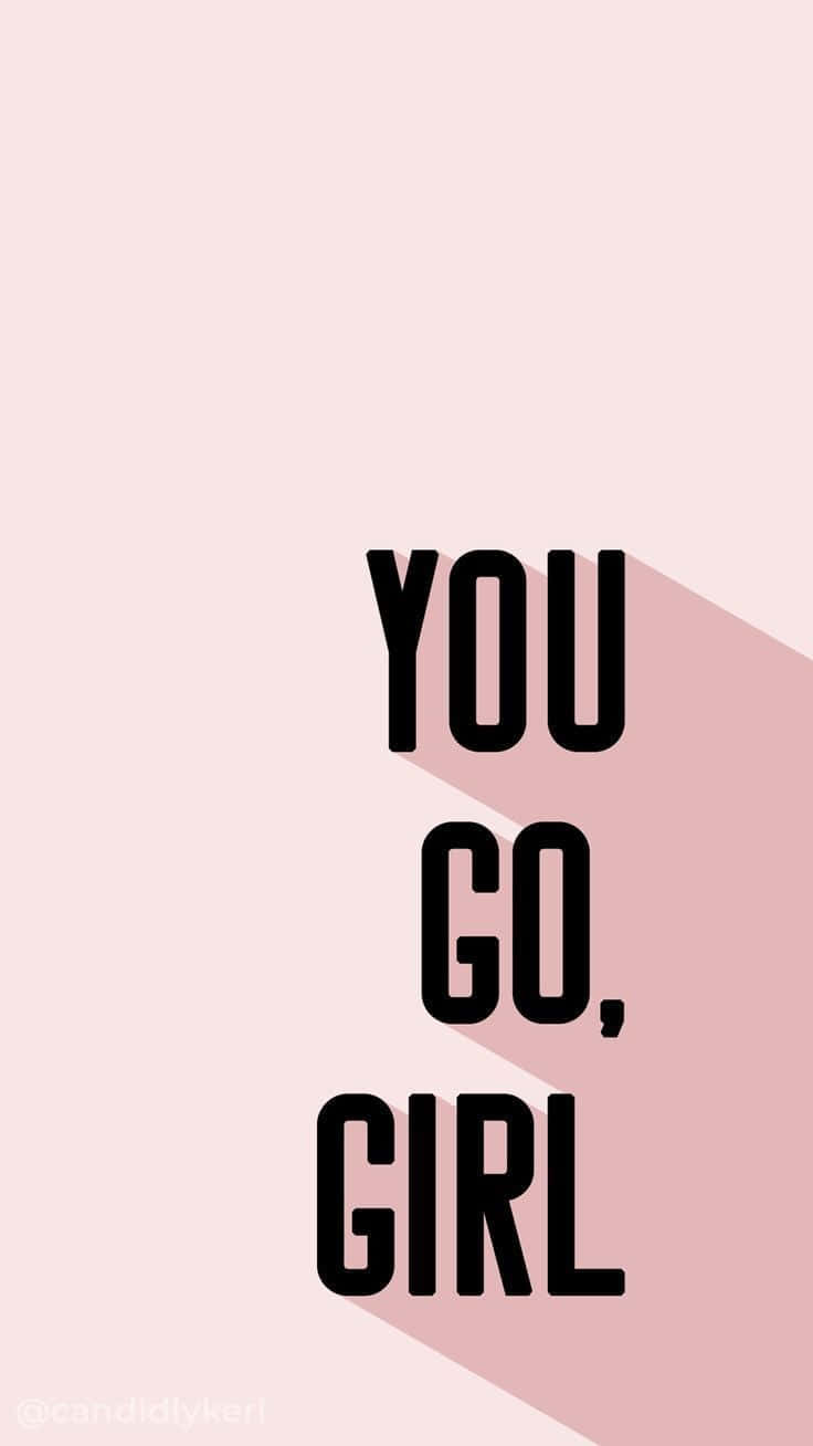 YOU GO, GIRL, black text, soft pink gradient background, HD Phone Wallpaper