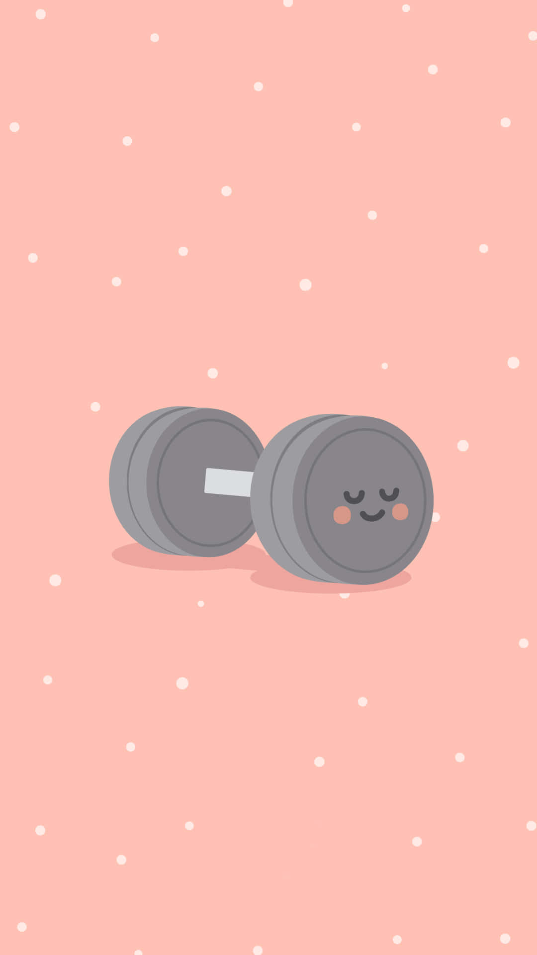 cute workout, gray dumbbell, smiling face, Full HD Phone Wallpaper