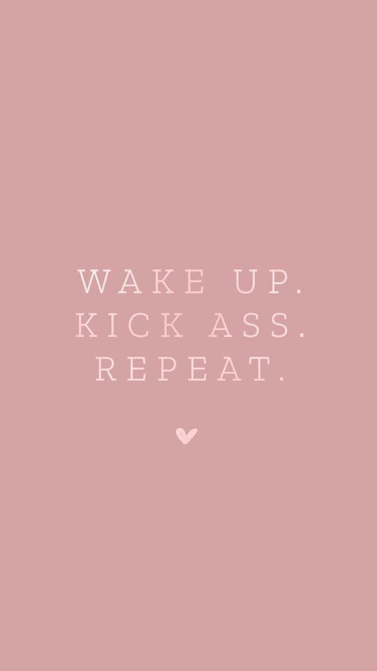 pink background, white motivational text, small heart, HD Phone Wallpaper