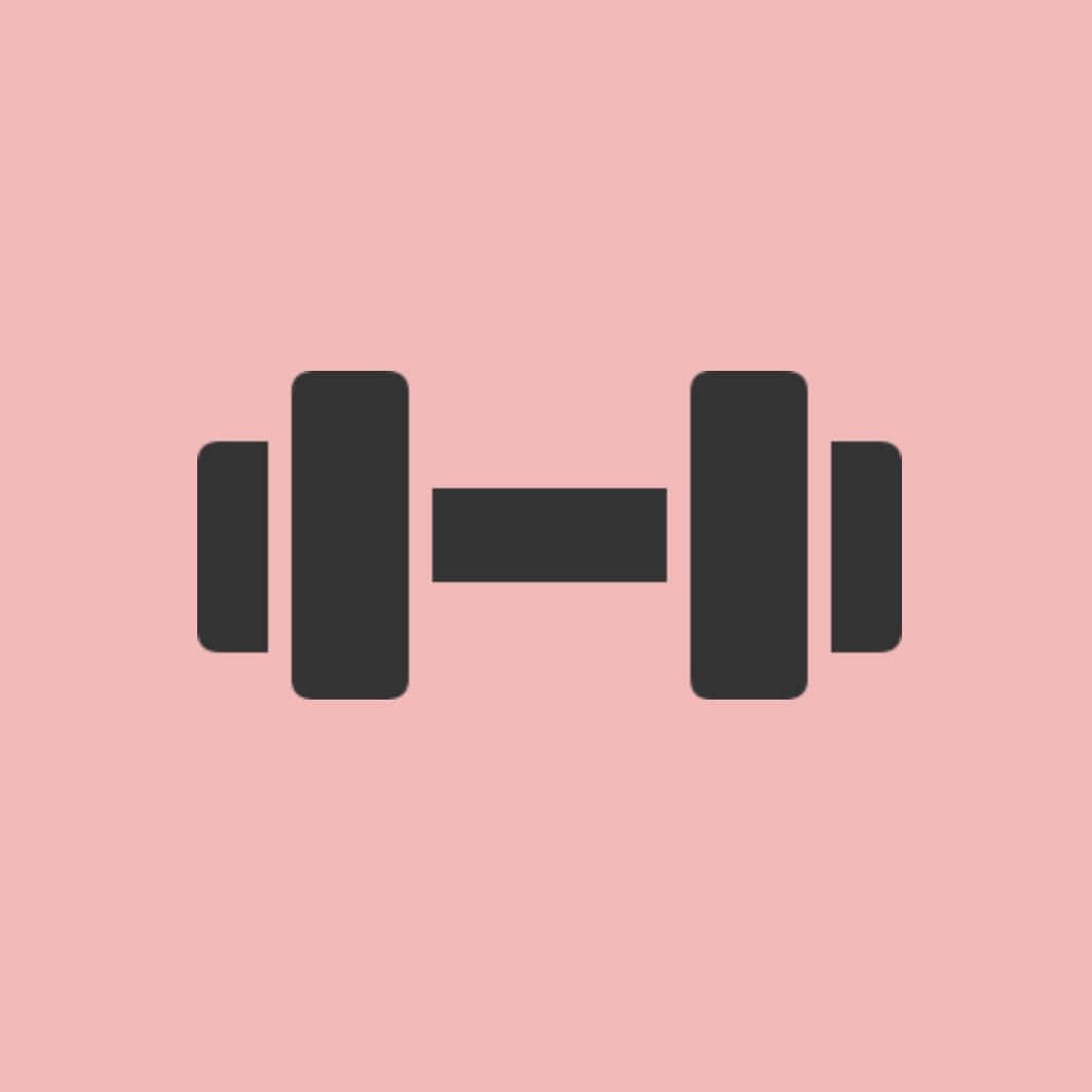 cute workout, black dumbbell icon, soft pink background, SD Desktop Wallpaper