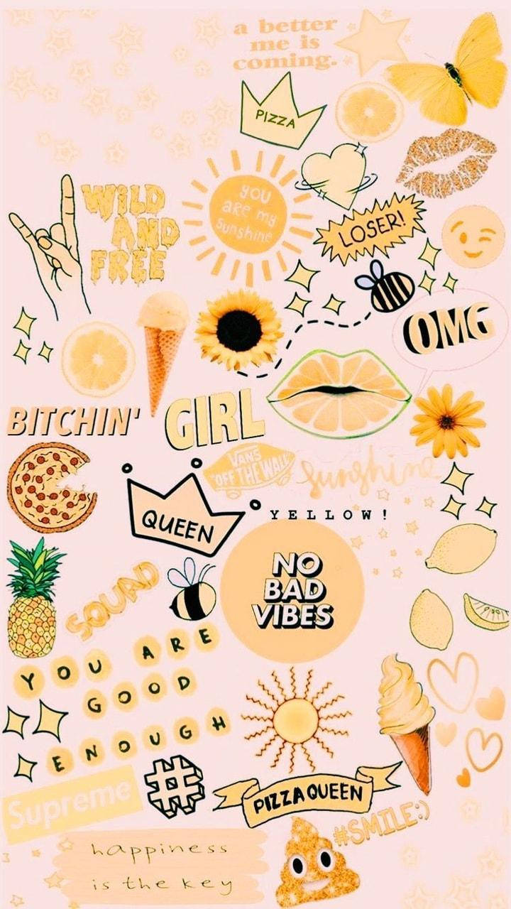 pastel pink, yellow sunflowers, ice cream slices, HD Phone Wallpaper