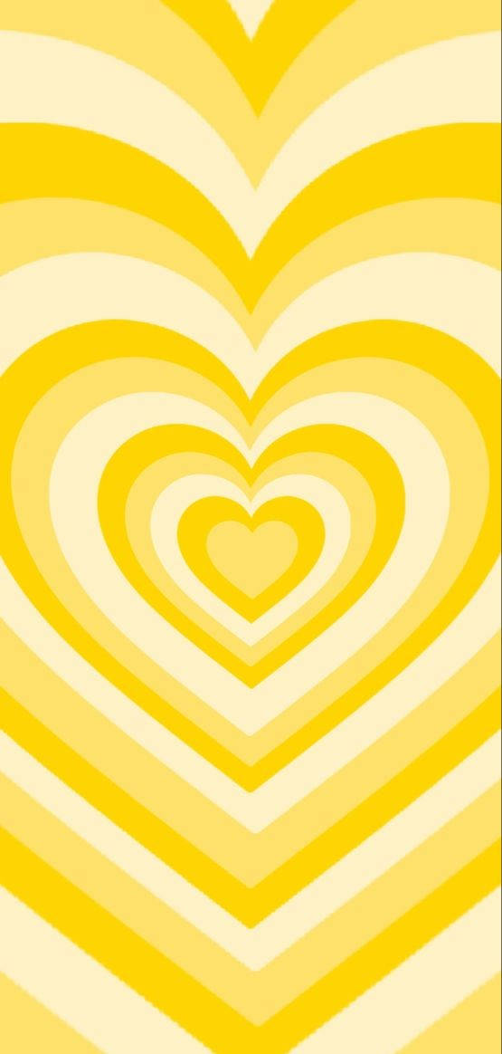 cute yellow aesthetic, vibrant yellow hearts, retro psychedelic pattern, SD Phone Wallpaper
