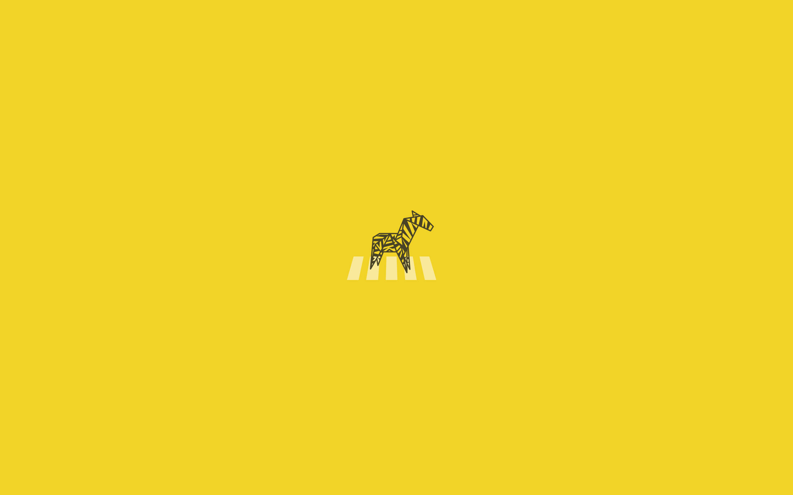 lemon yellow, sunflower, minimalist geometric zebra, 2K Desktop Wallpaper