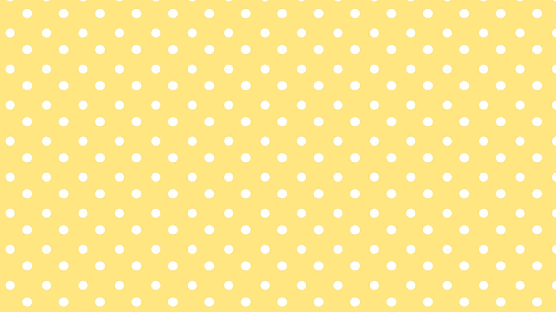 yellow polka dot background, white dots, repeating pattern, Full HD Desktop Wallpaper