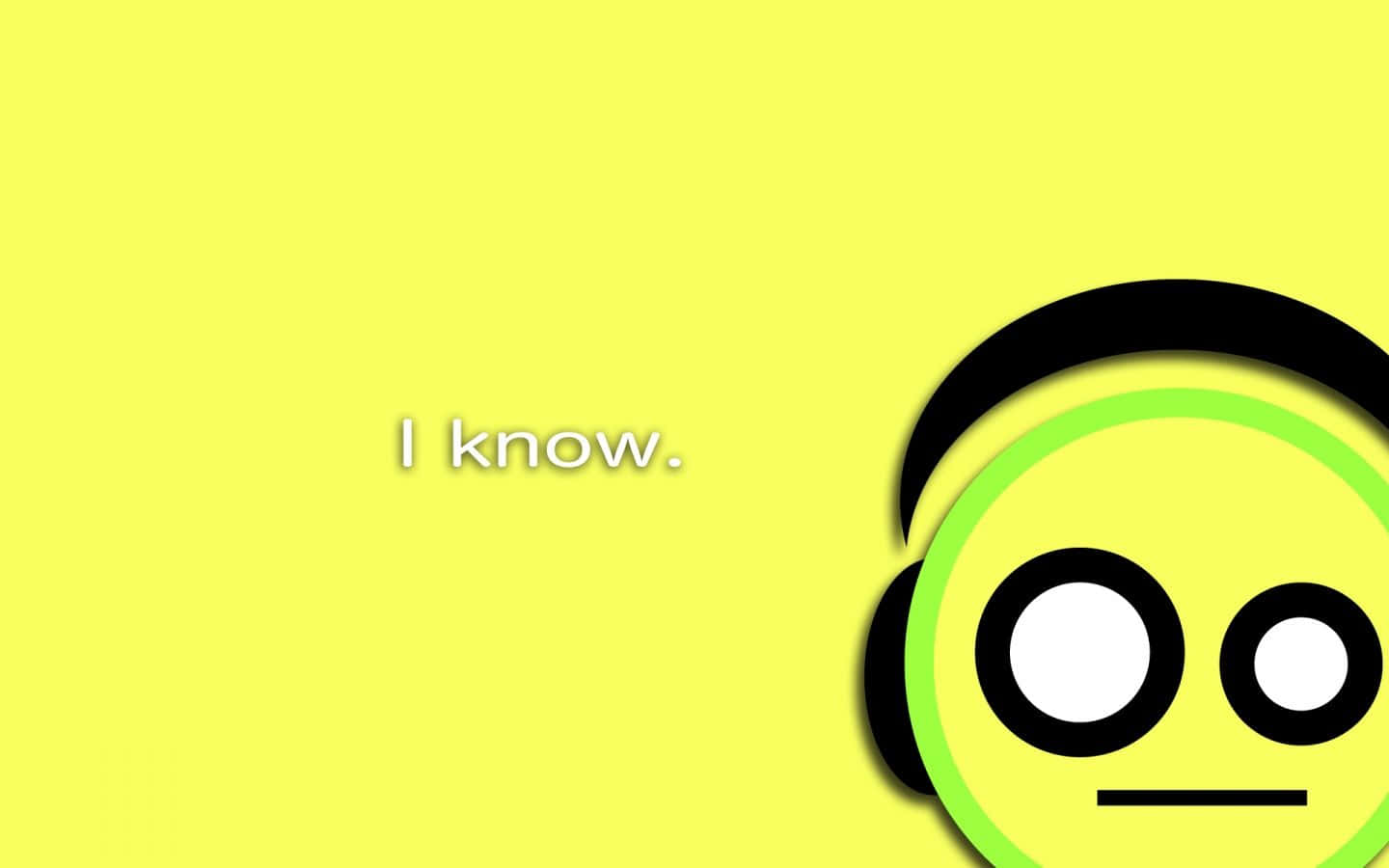 yellow background, cartoon face, headphones, HD Desktop Wallpaper