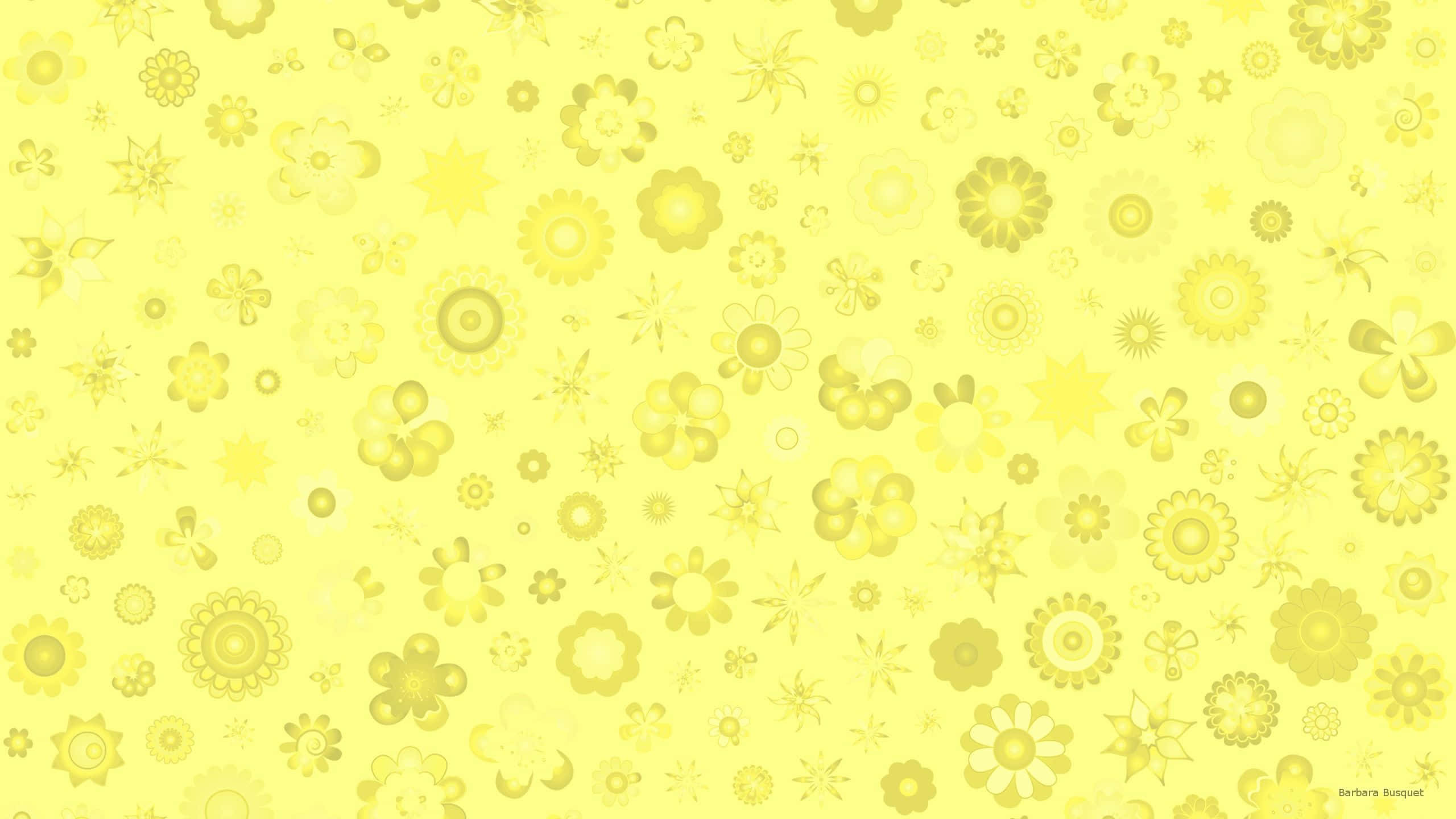 pastel yellow laptop, 2560 x 1440, yellow flower wallpaper, 2K Desktop Wallpaper