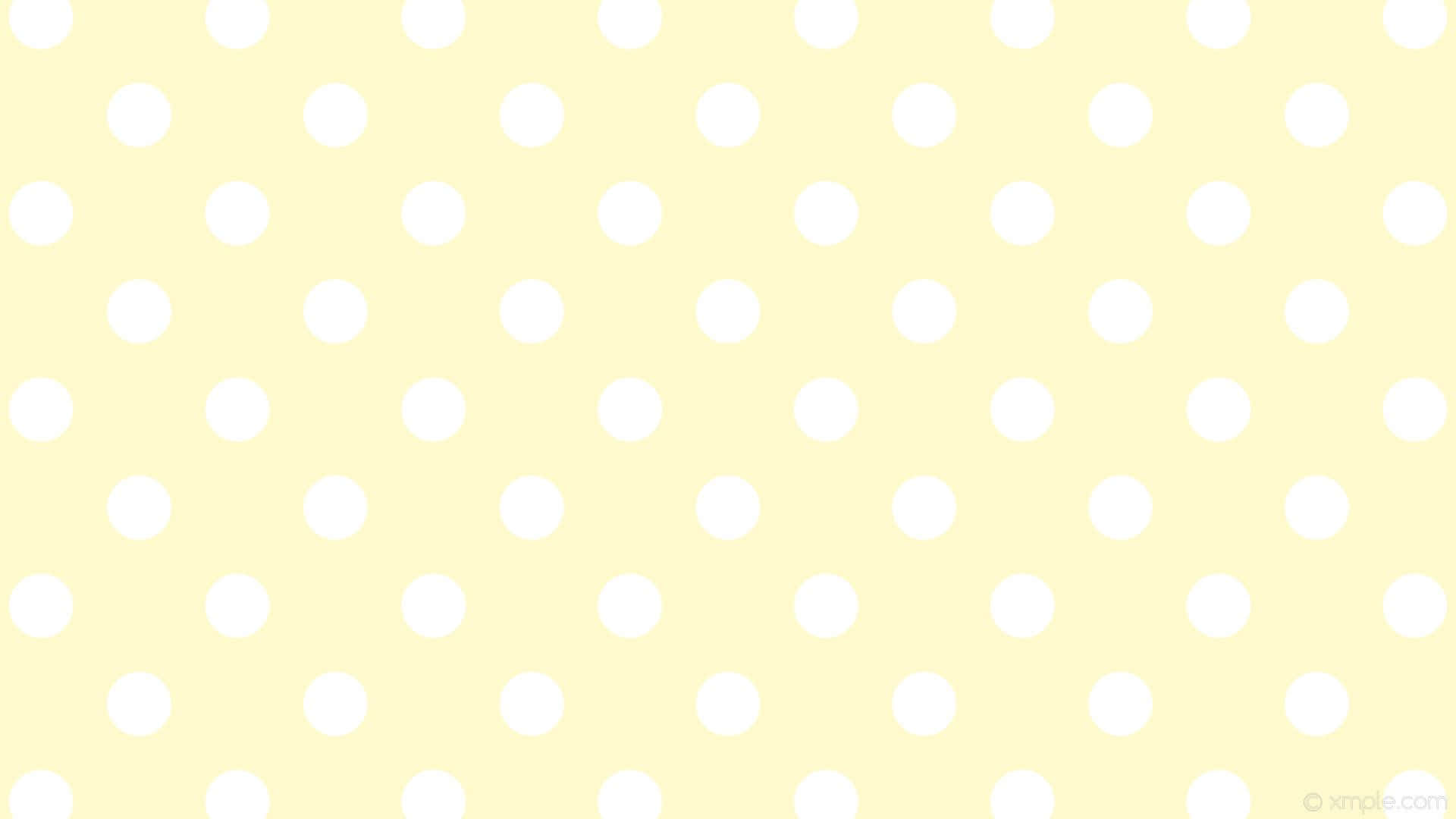 yellow polka dot, soft yellow background, white polka dots, Full HD Desktop Wallpaper