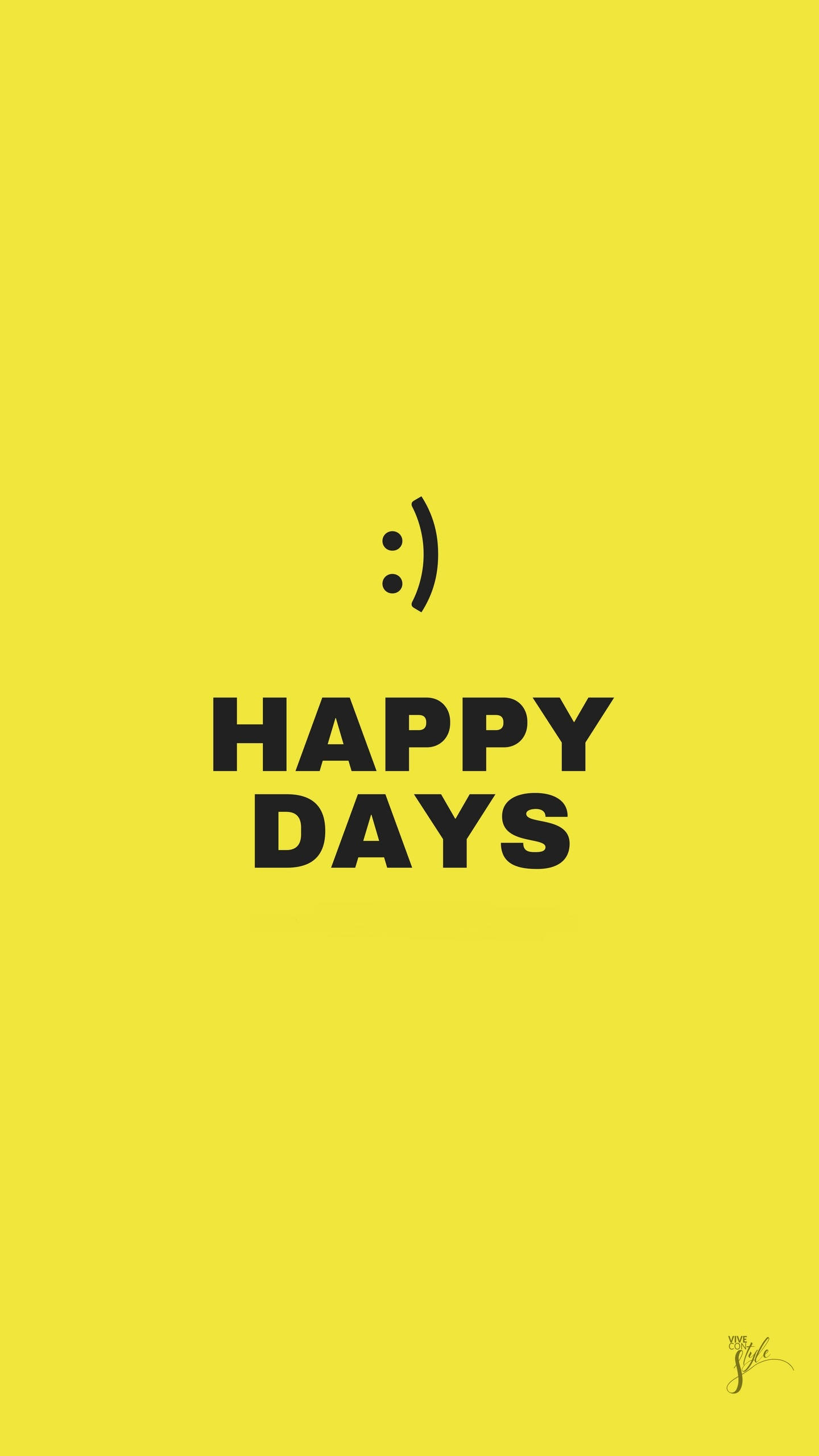 Cute Yellow, yellow background, black smiley face, 2K Phone Wallpaper