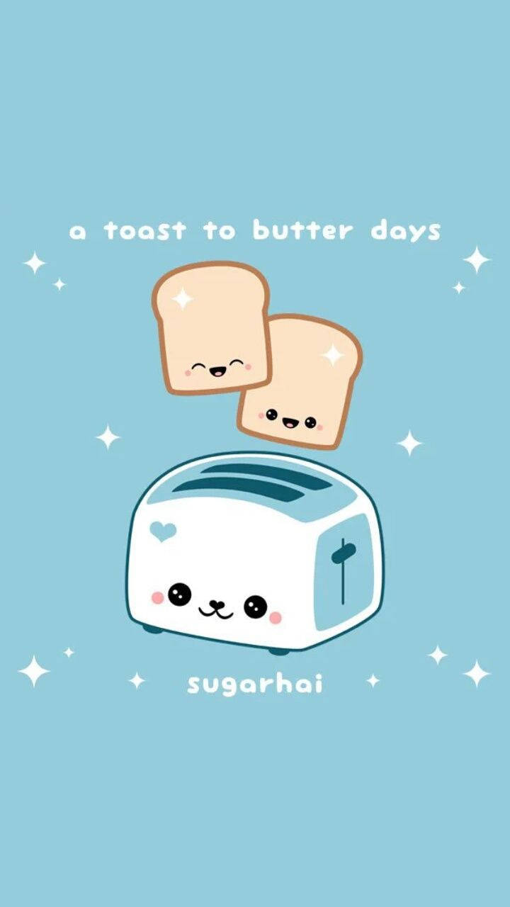 transparent kawaii toaster aesthetic phone, cartoon toaster, smiling face, HD Phone Wallpaper