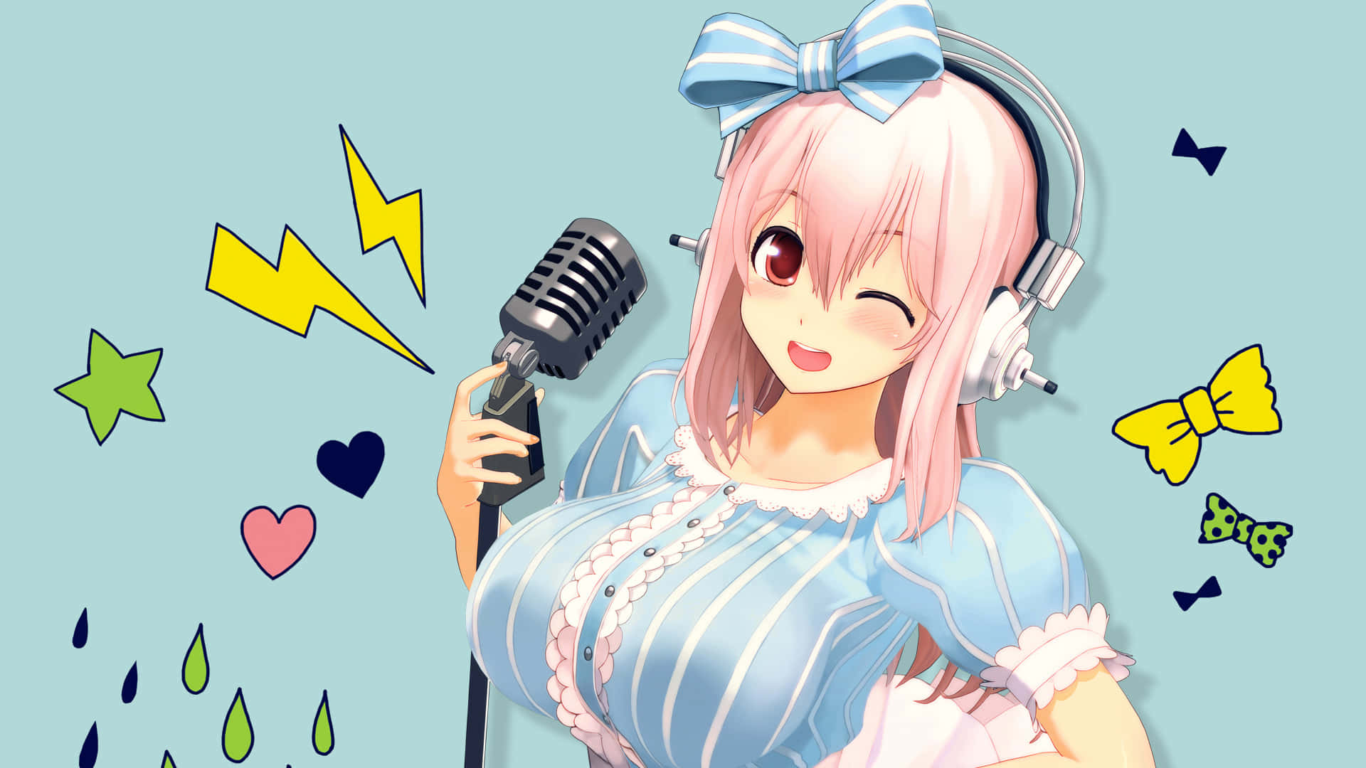 Cutecore, anime girl, pink hair, Full HD Desktop Wallpaper