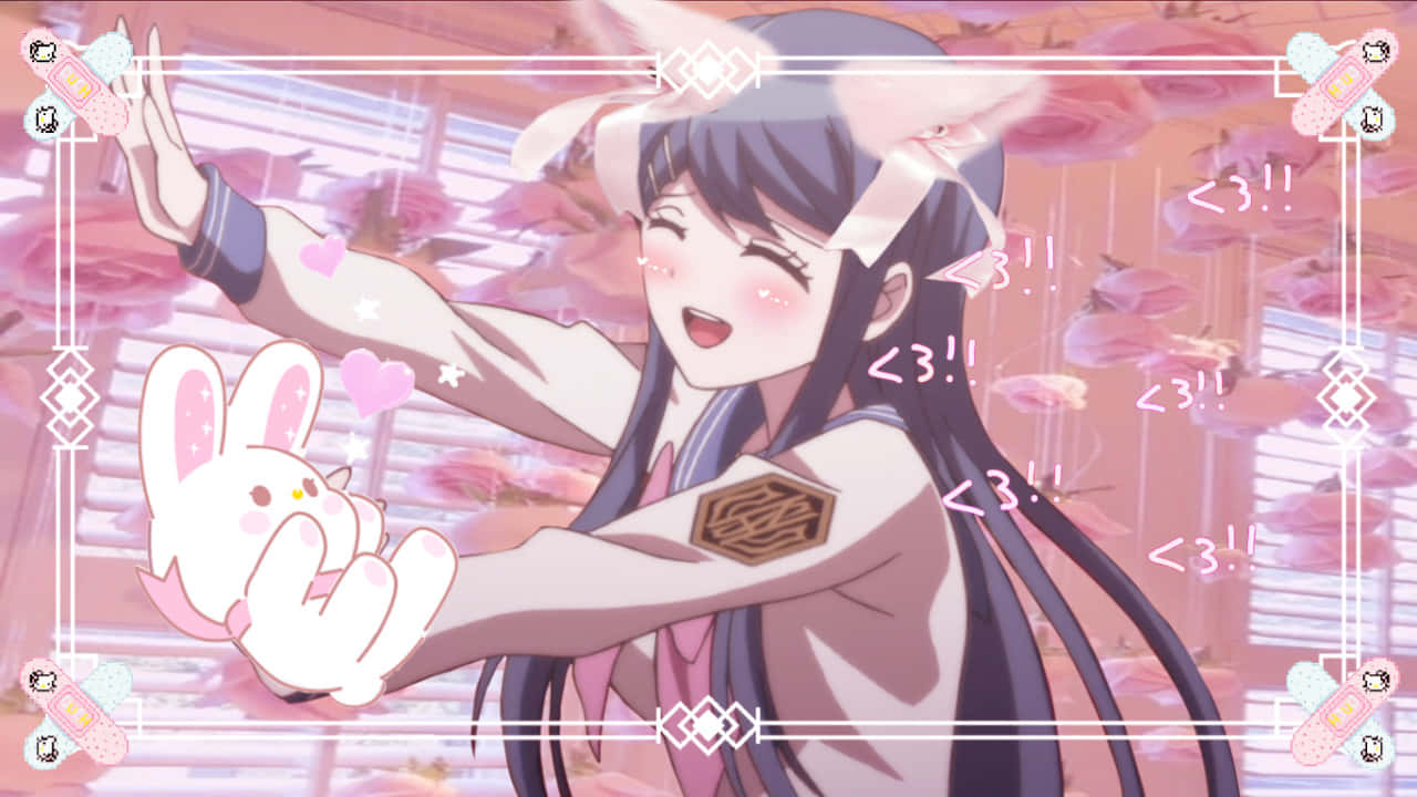 Cutecore, anime girl, bunny ears, HD Desktop Wallpaper