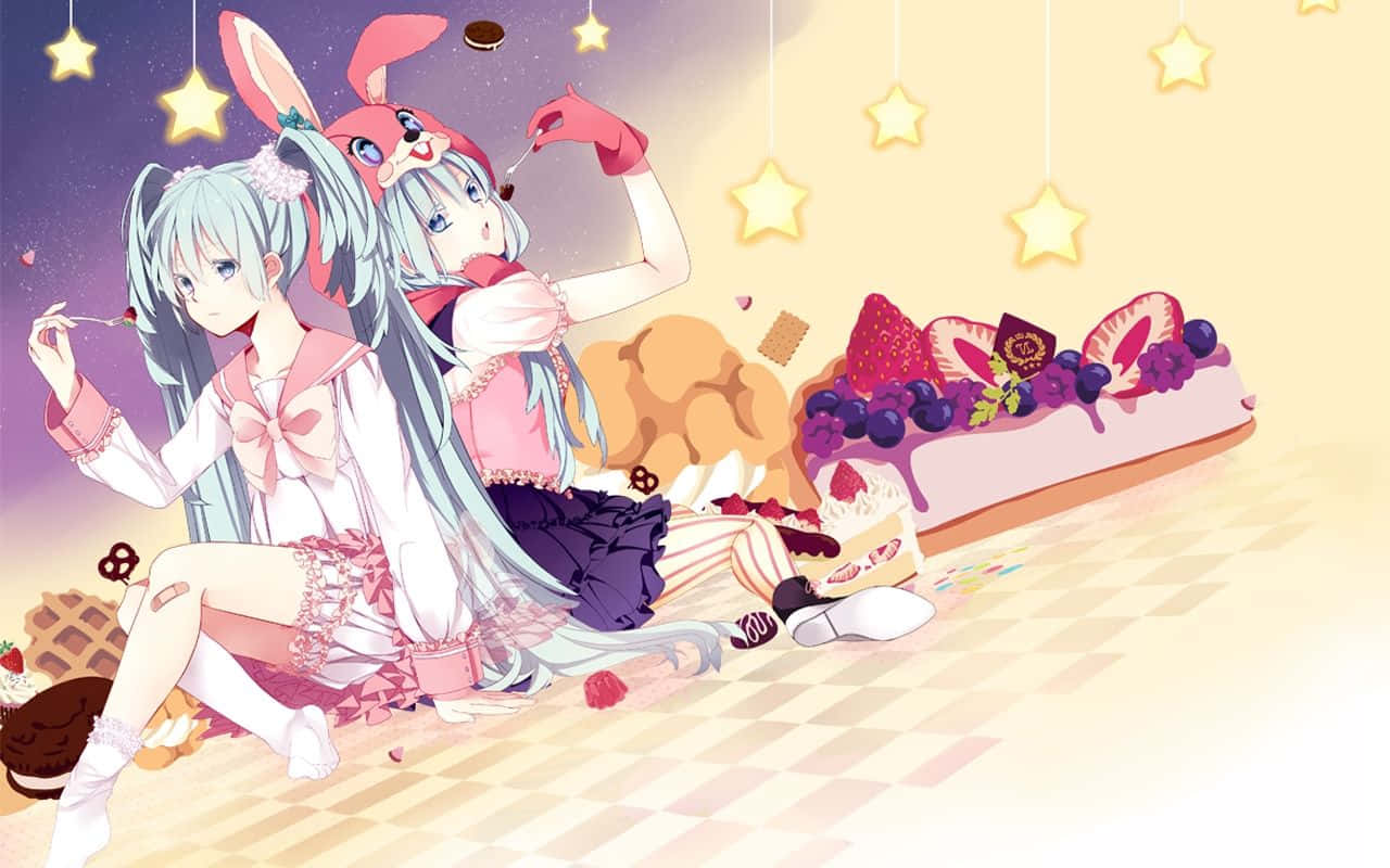 Cutecore, anime girls, bunny costumes, HD Desktop Wallpaper
