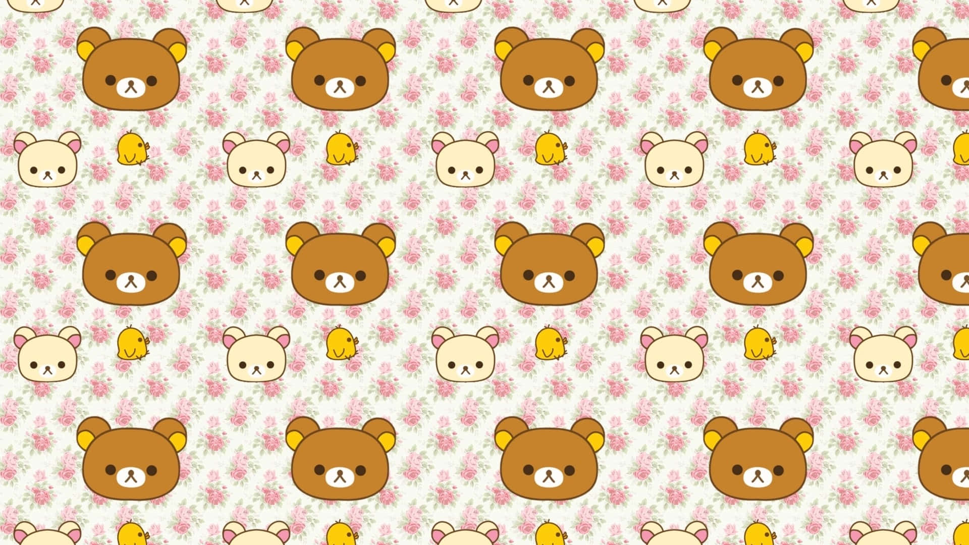 Cutecore, bear heads, yellow chicks, Full HD Desktop Wallpaper