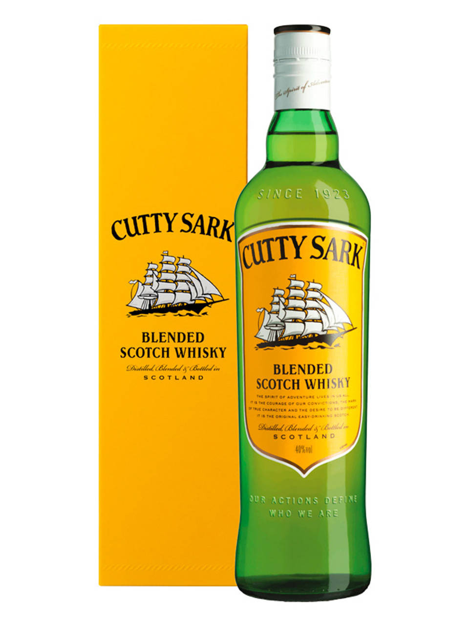 Cutty Sark, yellow packaging box, green glass bottle, HD Phone Wallpaper
