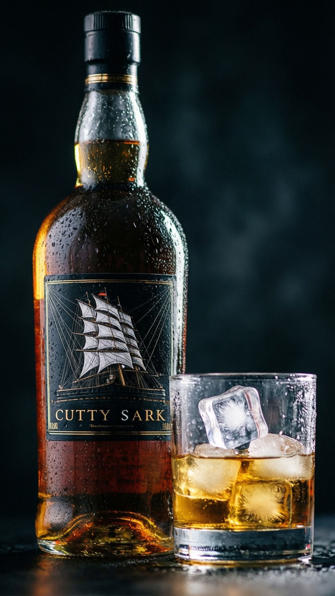 Cutty Sark, whisky, ice cubes, Full HD Phone Wallpaper