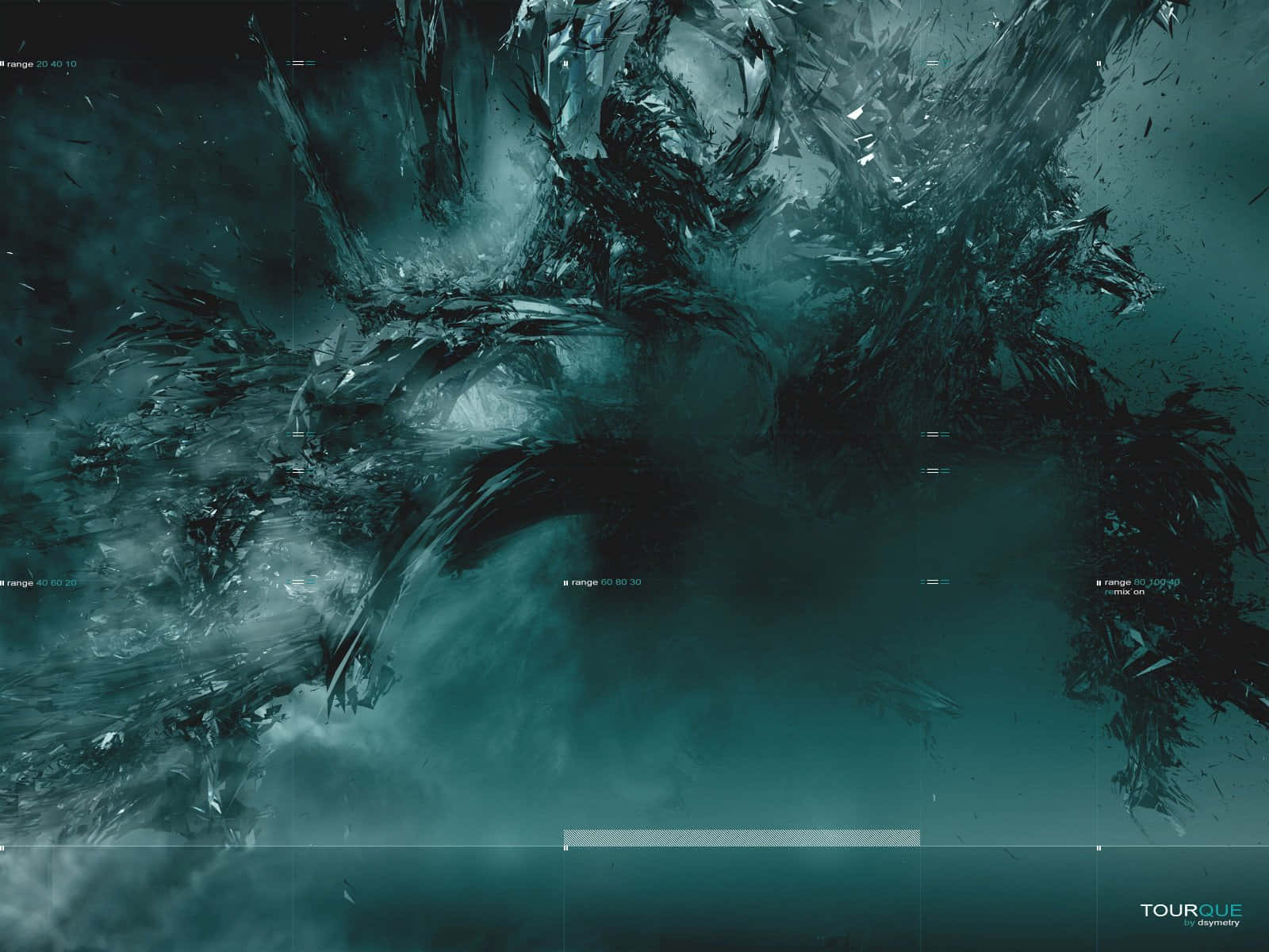Cyan Aesthetic, shattered glass, dark teal smoke, HD Desktop Wallpaper