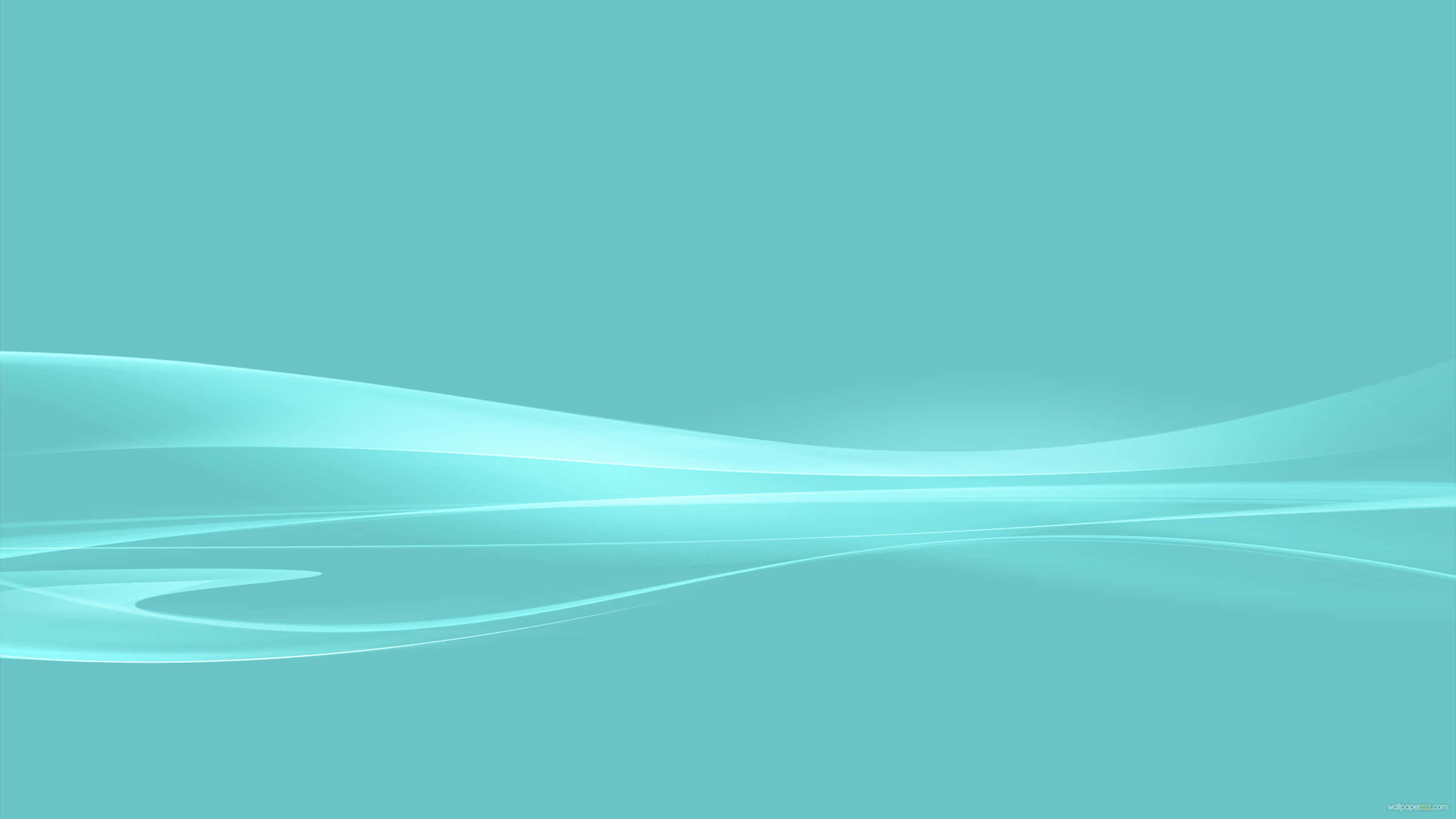cyan aesthetic, turquoise waves, gradient teal background, 2K Desktop Wallpaper
