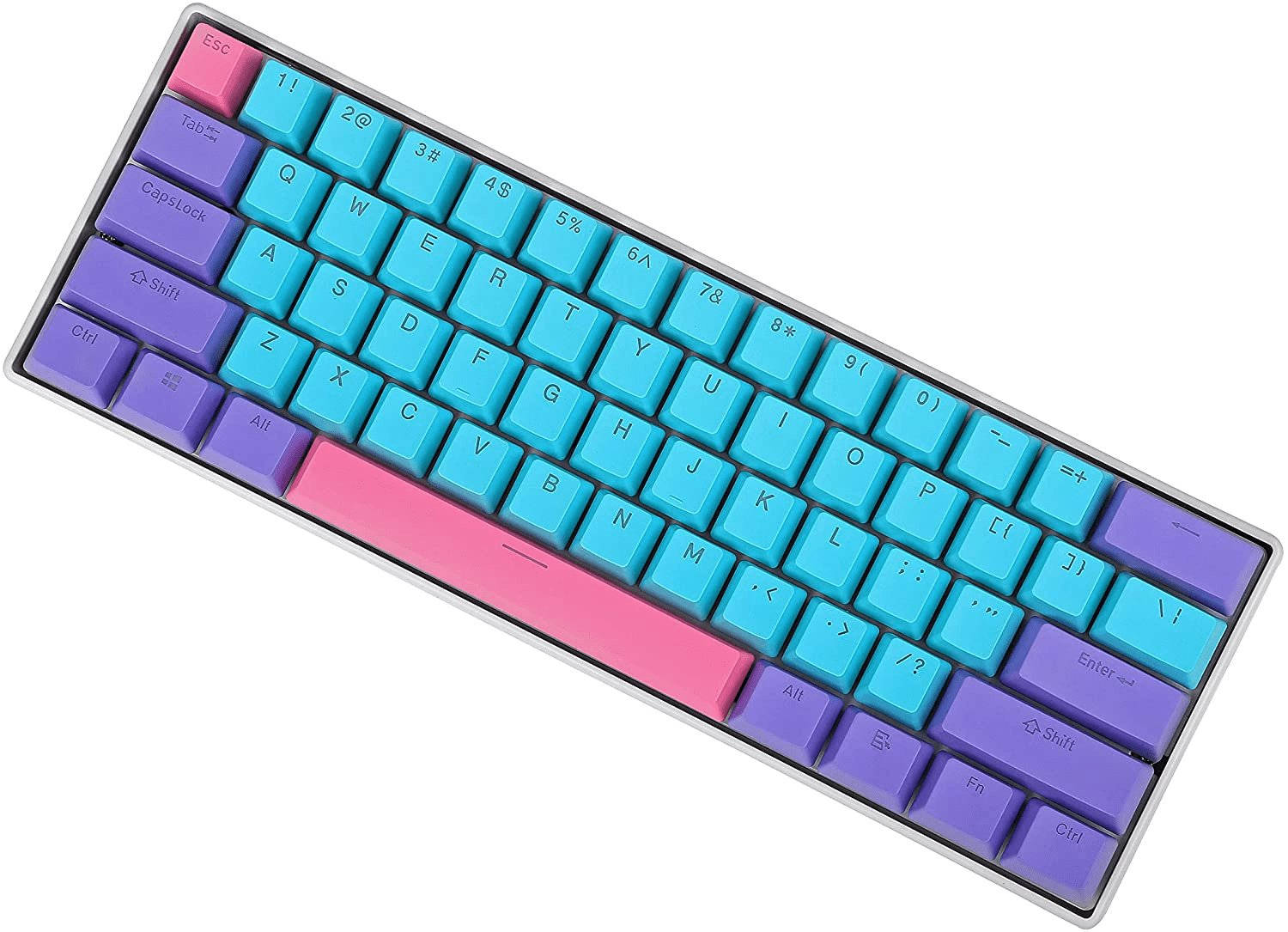 cyan purple, pink keycaps, compact mechanical keyboard, HD Desktop Wallpaper