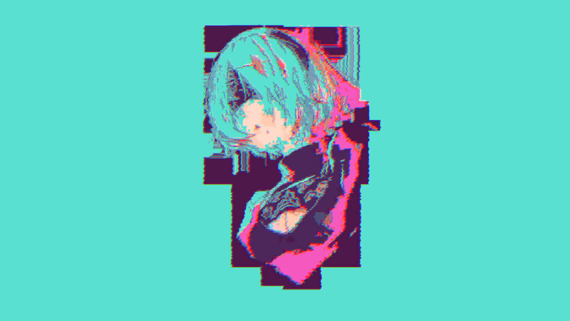 Cyan, anime girl, teal hair, Full HD Desktop Wallpaper