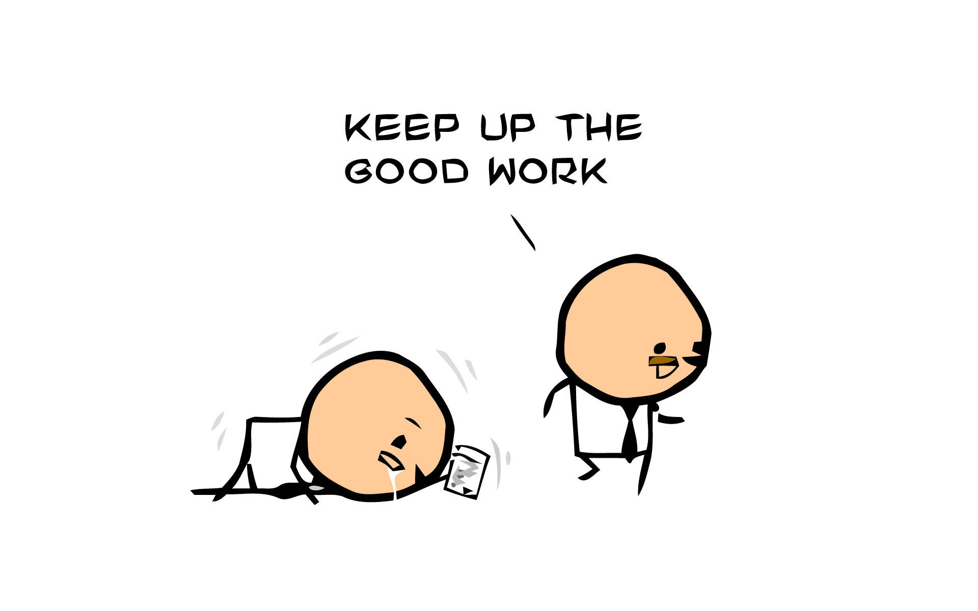 Cyanide and Happiness, cartoon boss, exhausted employee, Full HD Desktop Wallpaper