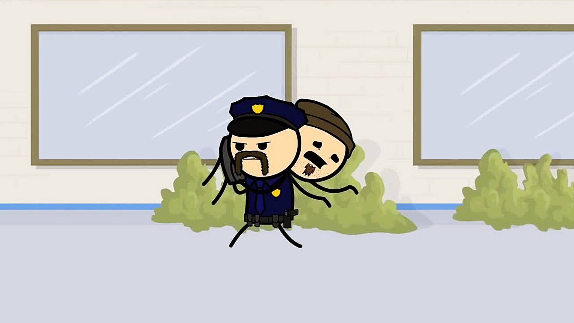 Cyanide And Happiness, police officer, mustache, Full HD Desktop Wallpaper