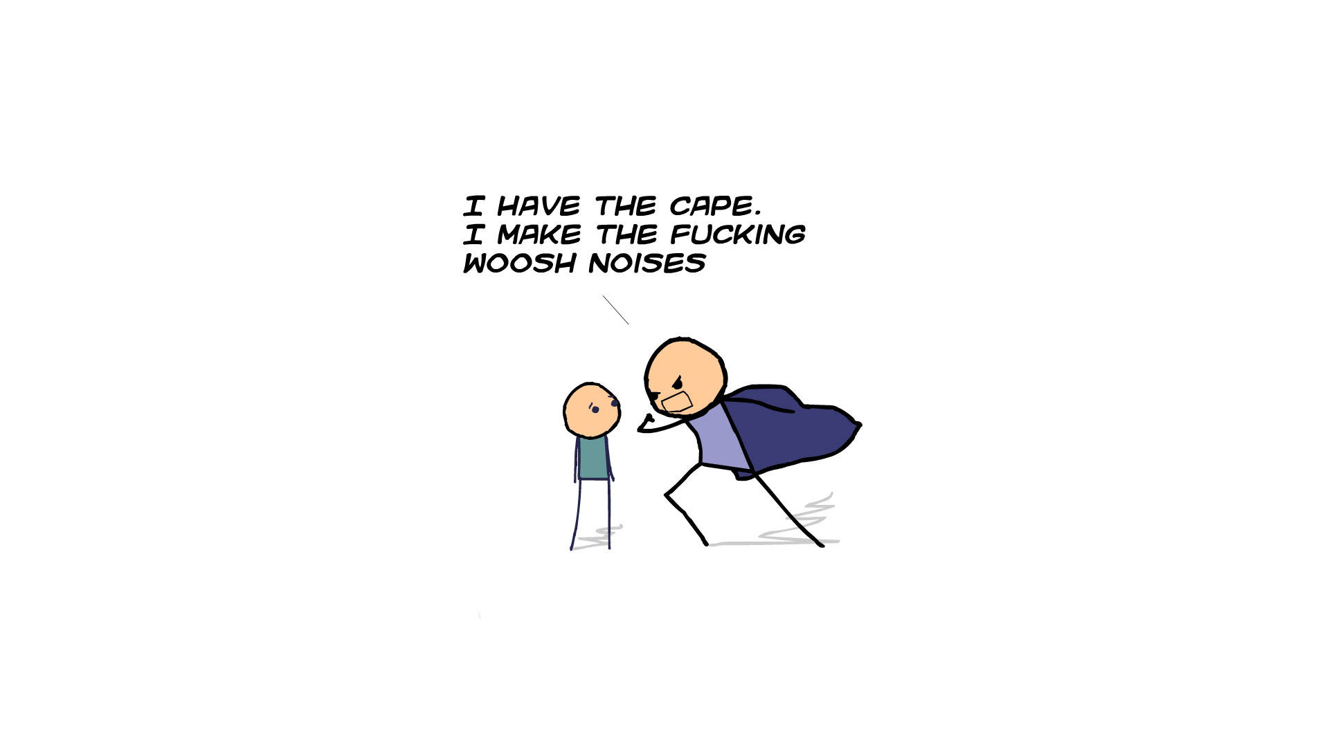 Cyanide And Happiness, cape, woosh noises, Full HD Desktop Wallpaper