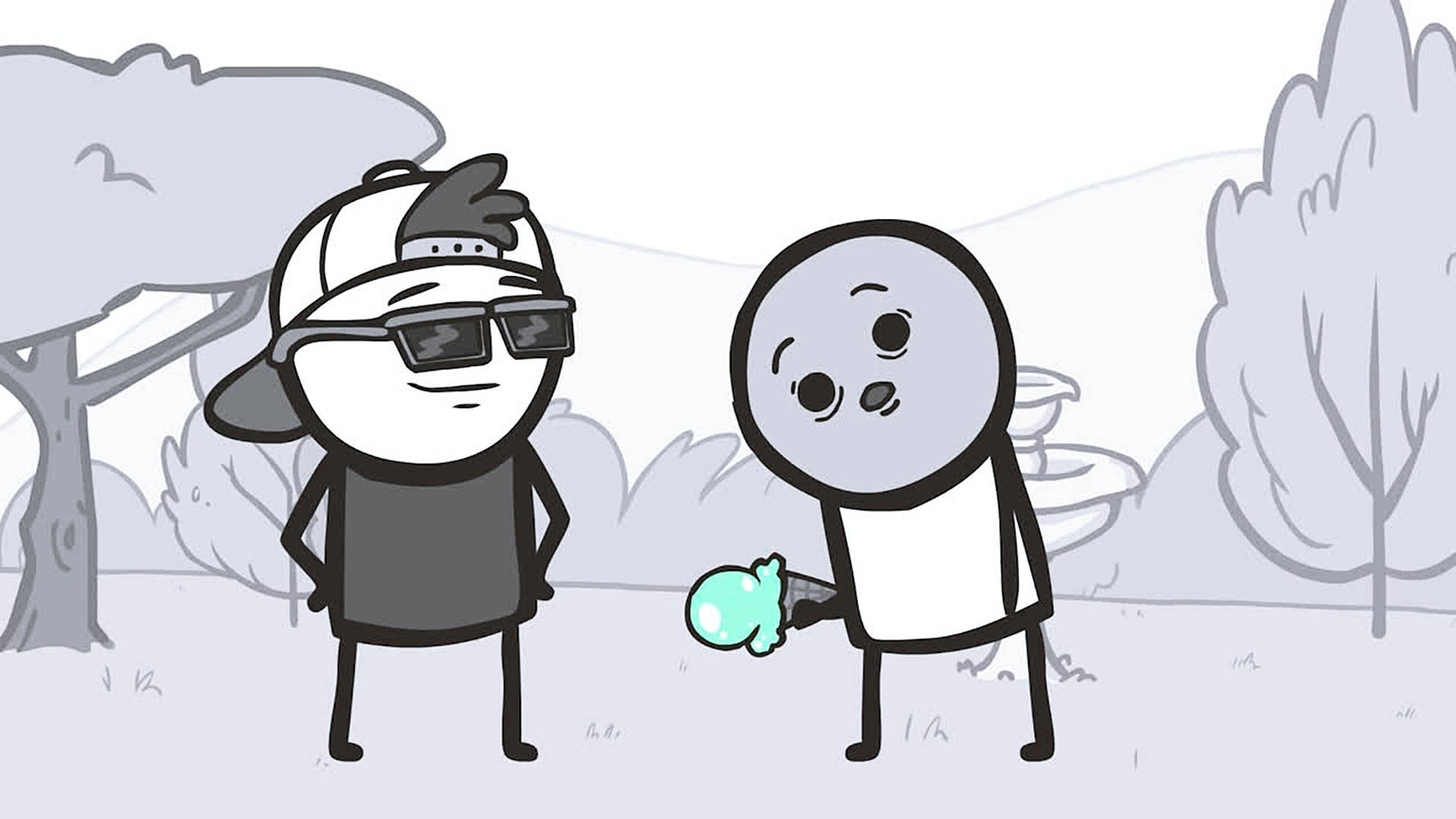Cyanide And Happiness, ice cream friend, sunglasses, Full HD Desktop Wallpaper