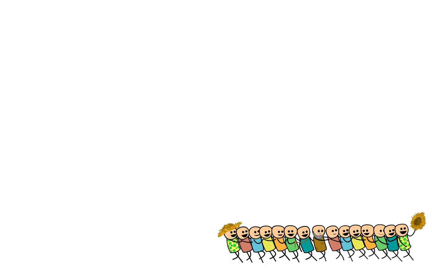 Cyanide And Happiness, party queue, colorful stick figures, HD Desktop Wallpaper