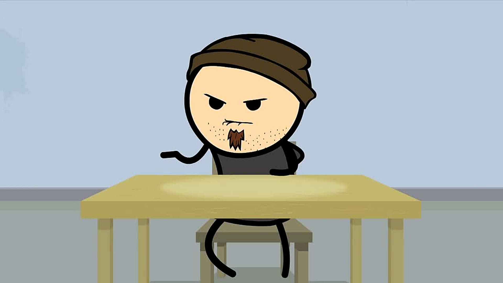 Cyanide And Happiness, cartoon man, beard, Full HD Desktop Wallpaper