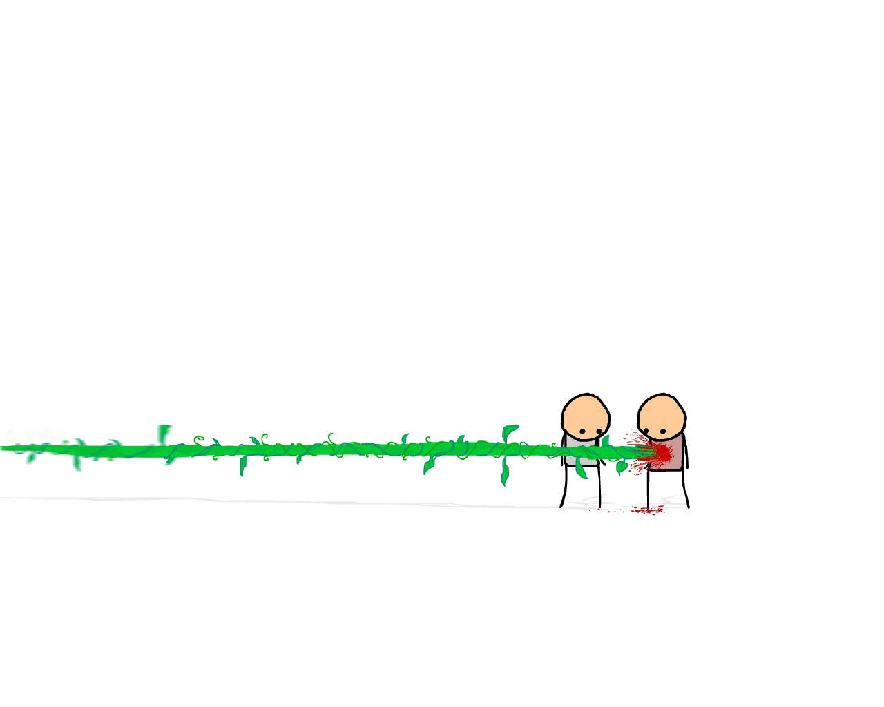 Cyanide And Happiness, plant blood, stick figures, HD Desktop Wallpaper