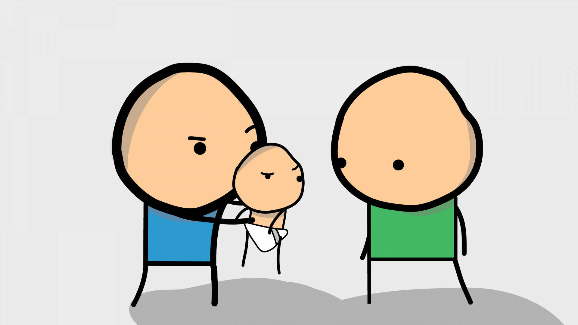 Cyanide And Happiness, stick figures, baby, Full HD Desktop Wallpaper