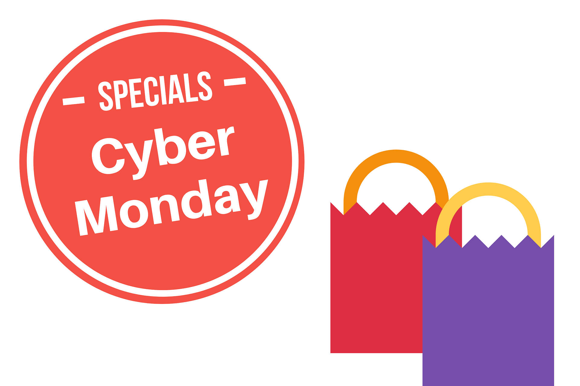 Cyber Monday, red tag, circular badge, Full HD Desktop Wallpaper