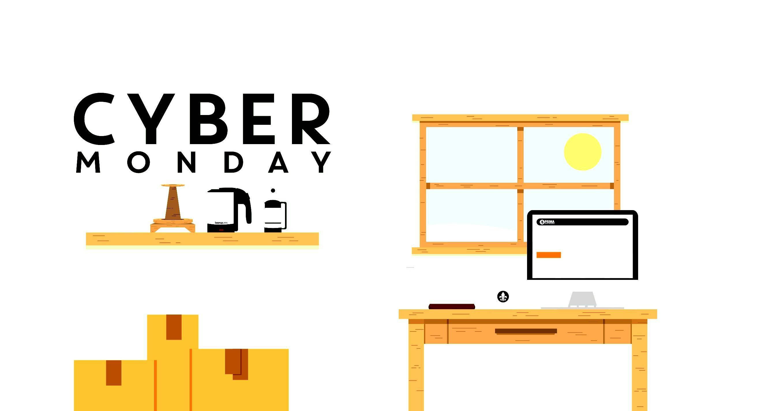 Cyber Monday, home office, computer desk, 2K Desktop Wallpaper