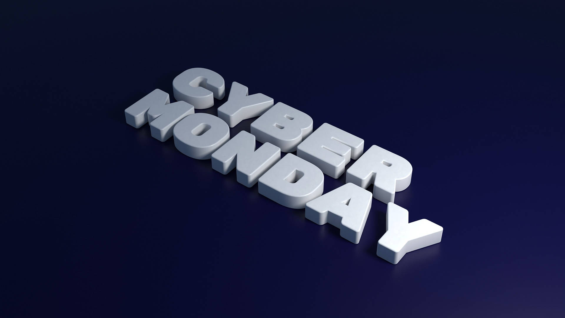 Cyber Monday, 3d letters, white, Full HD Desktop Wallpaper