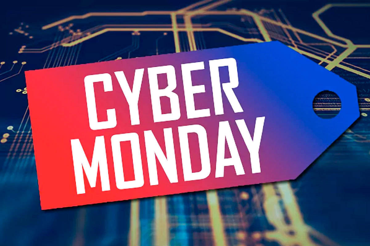 Cyber Monday, red, blue, SD Desktop Wallpaper