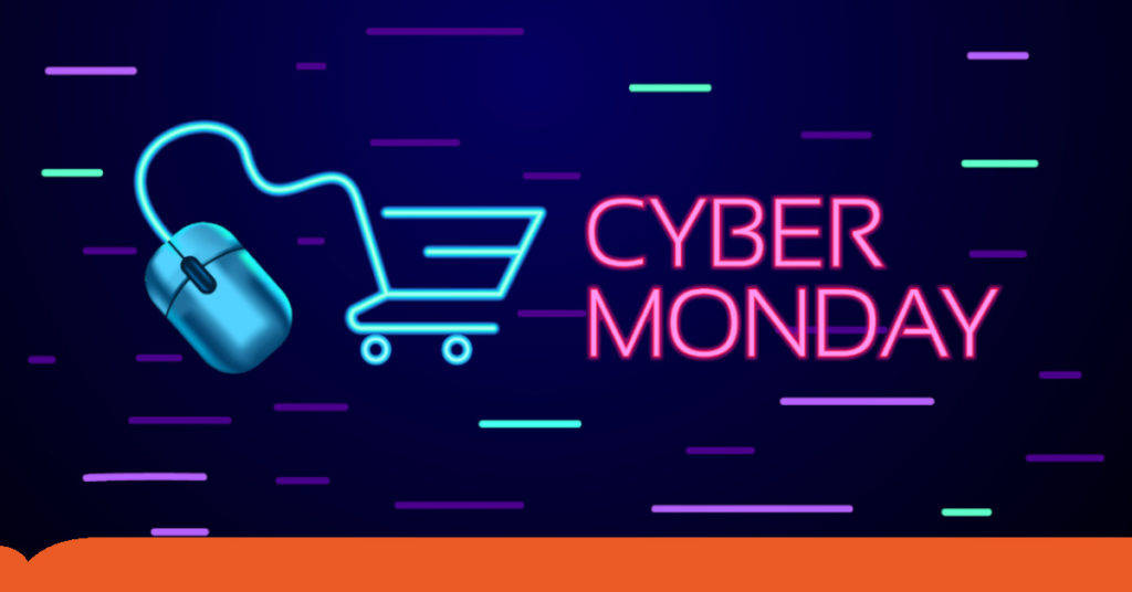 Cyber Monday, neon, glowing mouse, SD Desktop Wallpaper
