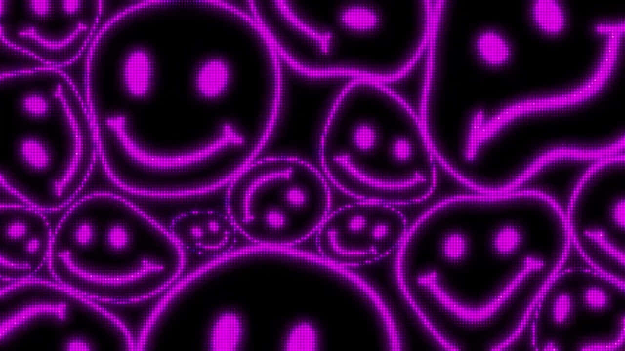 Cyber Purple Y2k Aesthetic, glowing purple, neon outlines, HD Desktop Wallpaper