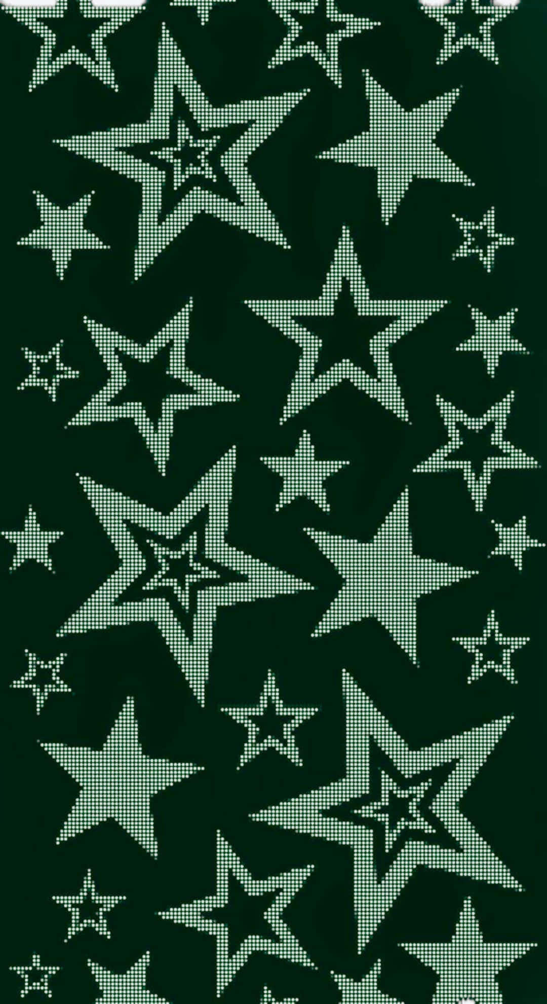 Cyber Green Star Pattern, dark green, glowing light green stars, Full HD Phone Wallpaper