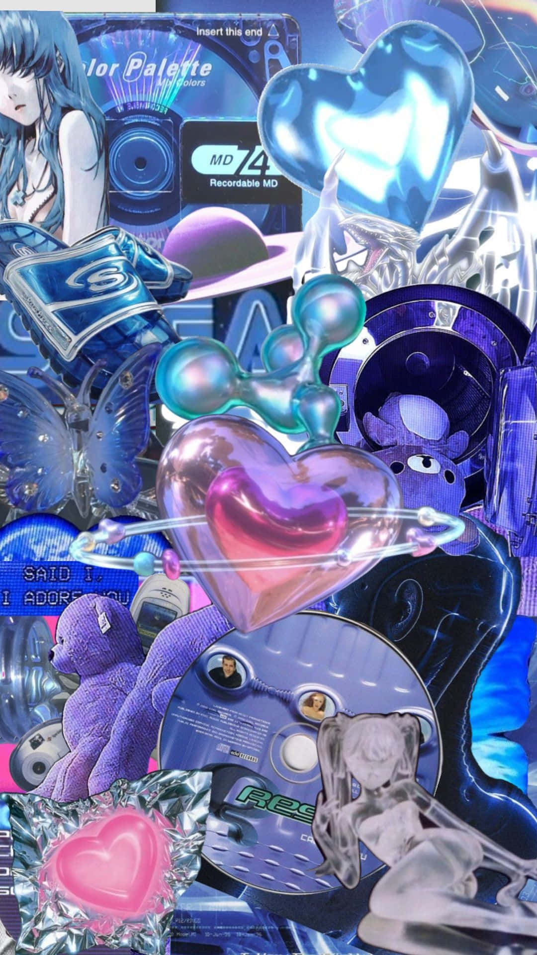 blue cybercore, electric blue, purple, Full HD Phone Wallpaper