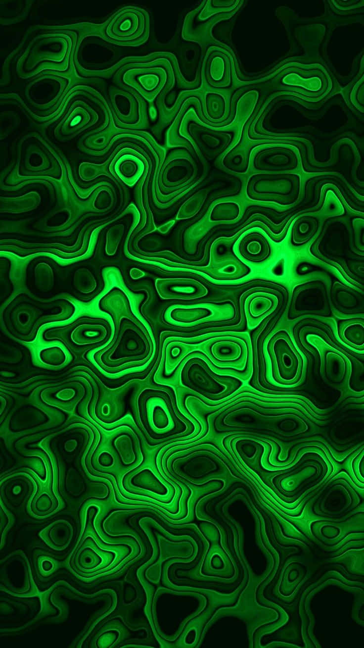 neon green, abstract waves, pitch black background, HD Phone Wallpaper