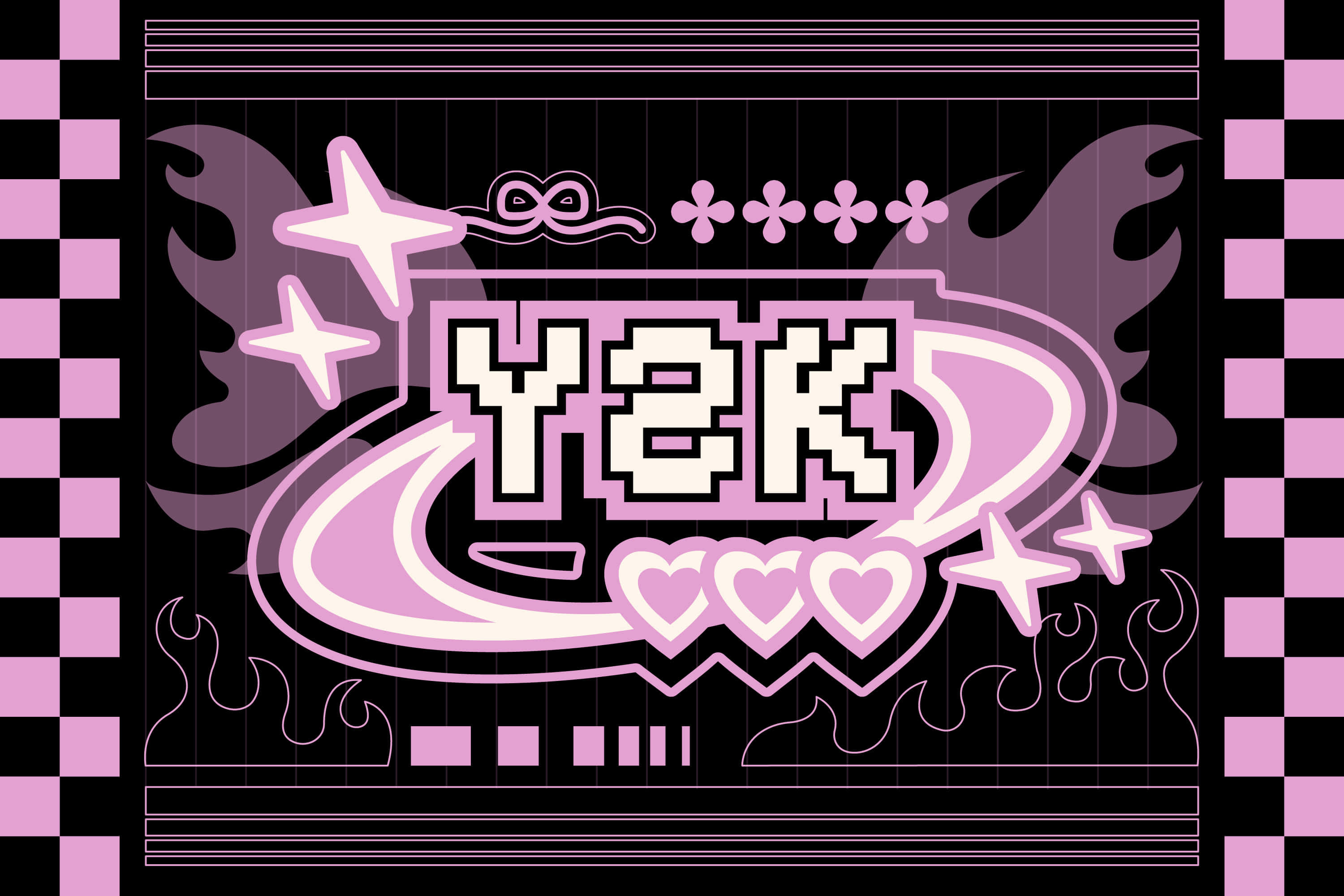 Y2K, pink, white, 2K Desktop Wallpaper