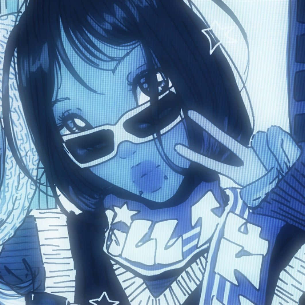 Cyber Y2 K Anime Style Pfp, anime girl, dark hair, SD Desktop Wallpaper