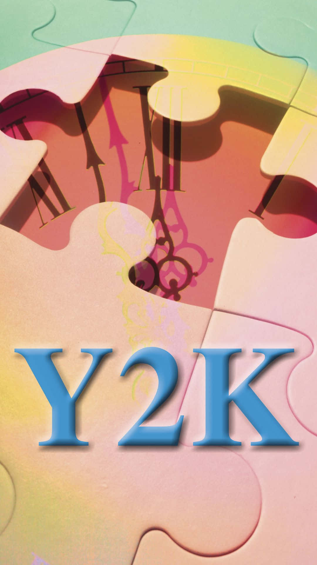 Y2K, puzzle, clock face, Full HD Phone Wallpaper