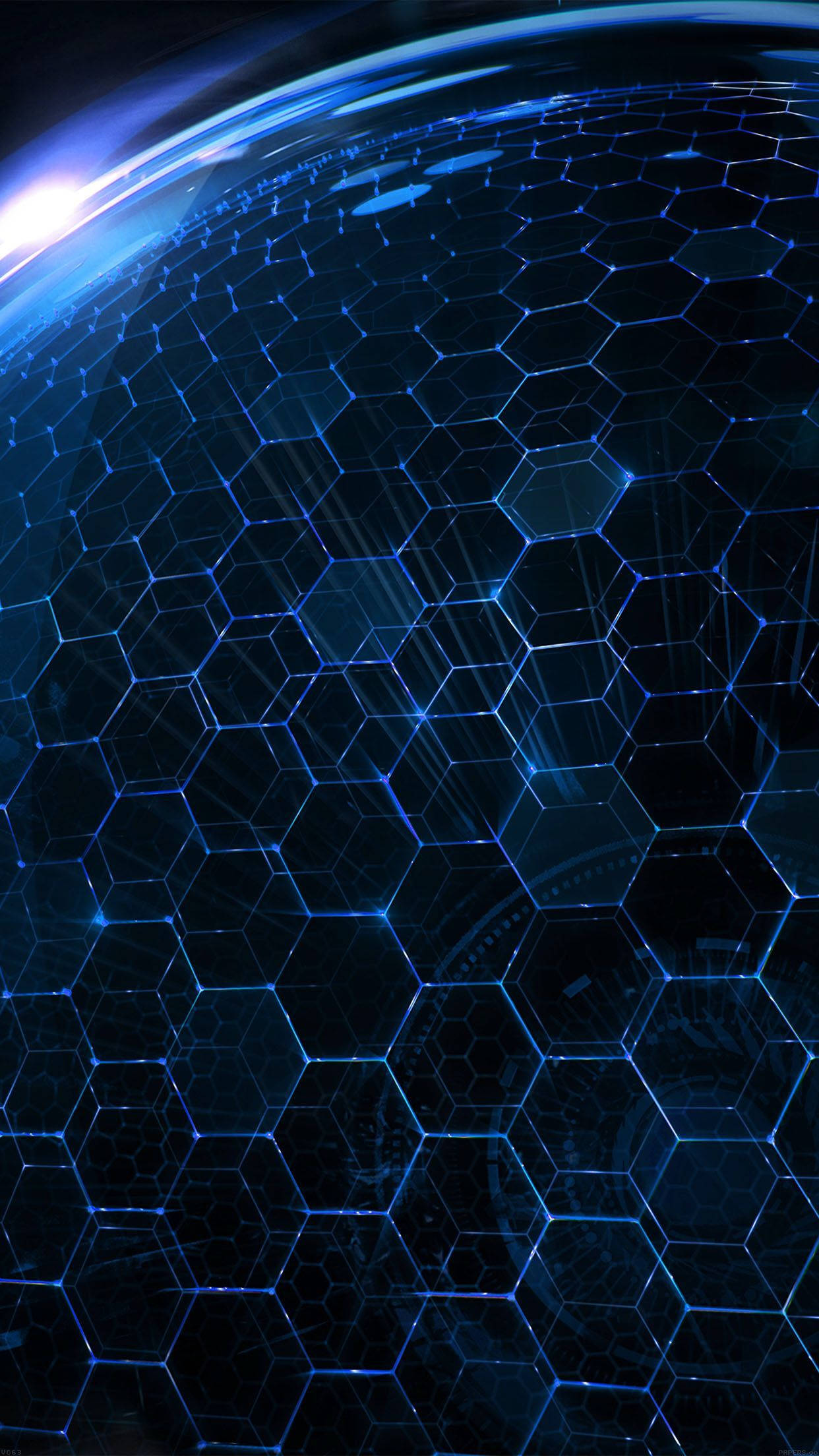 Cyber, hexagonal, blue, Full HD Phone Wallpaper