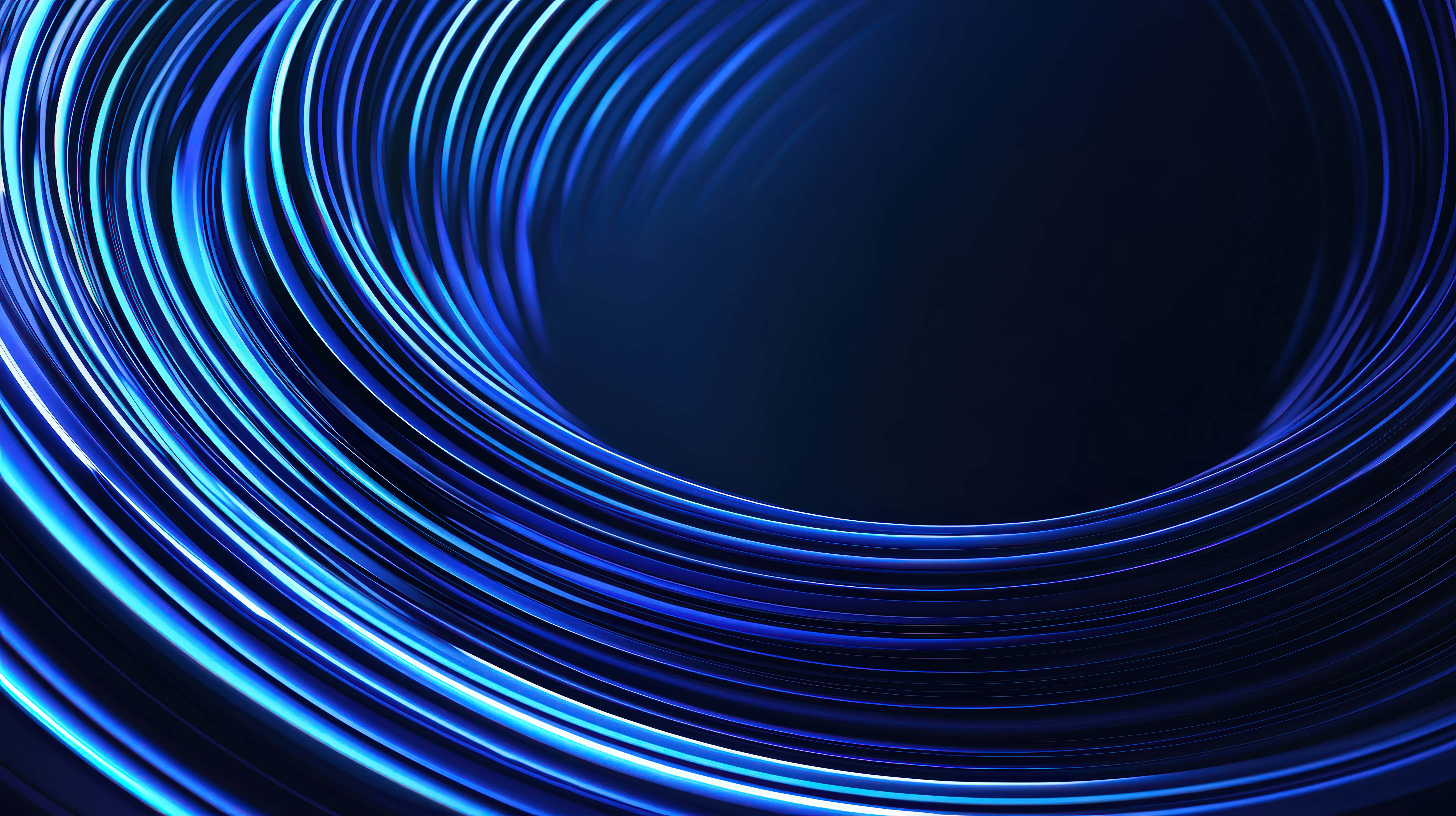 electric blue, concentric rings, digital tunnel, 8K Desktop Wallpaper