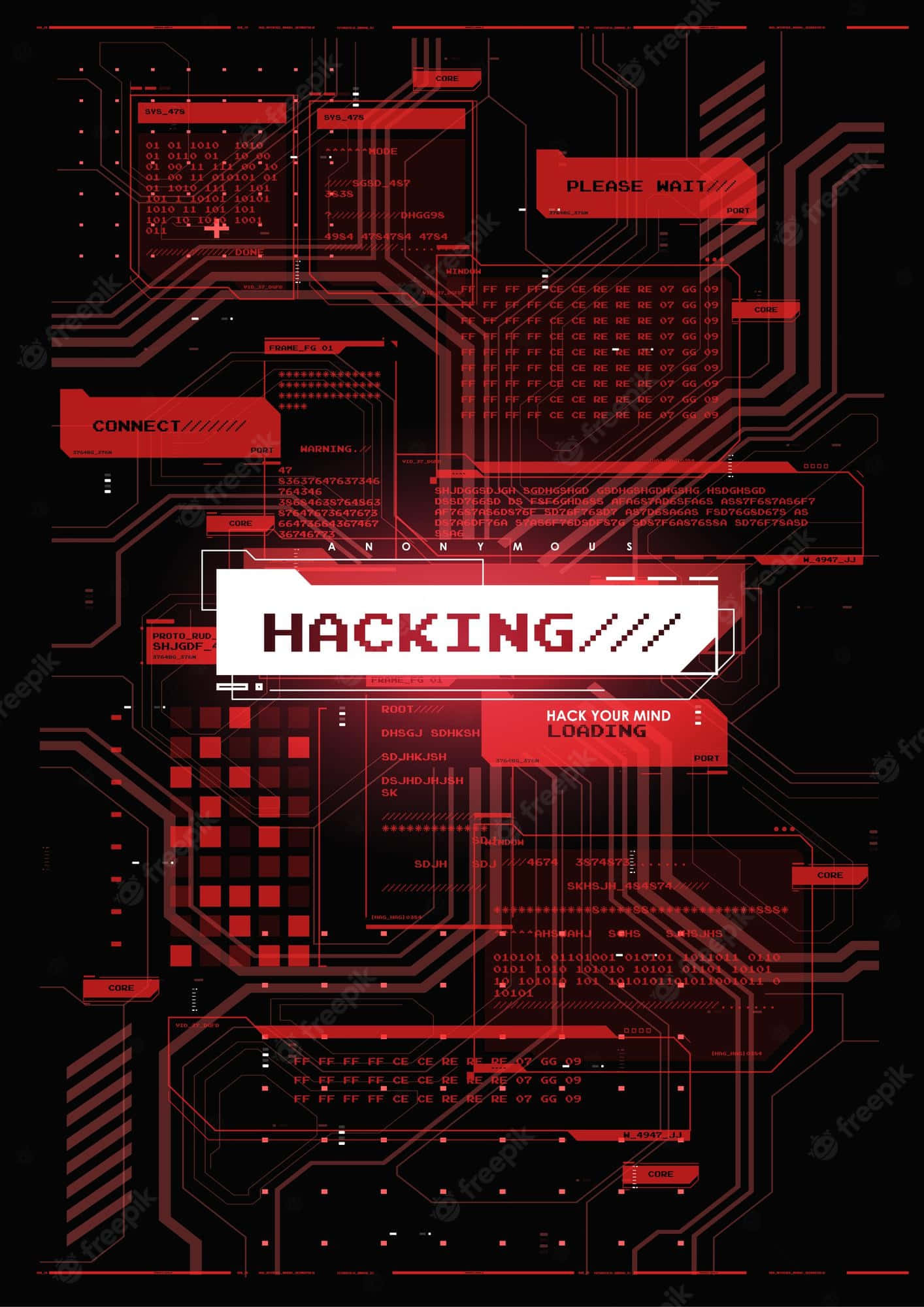 cybersecurity, hacking, circuit board interface, Full HD Phone Wallpaper