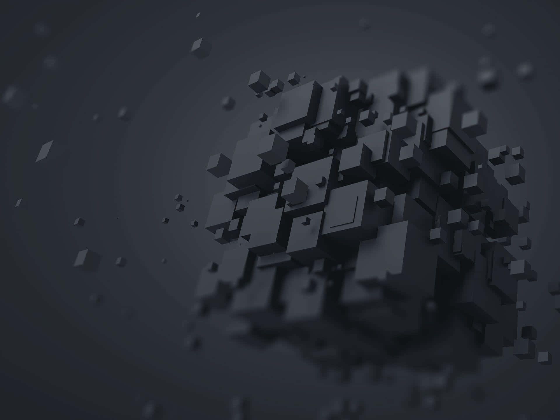 abstract cybercore cubes, dark gray cubes, 3d abstract shape, Full HD Desktop Wallpaper