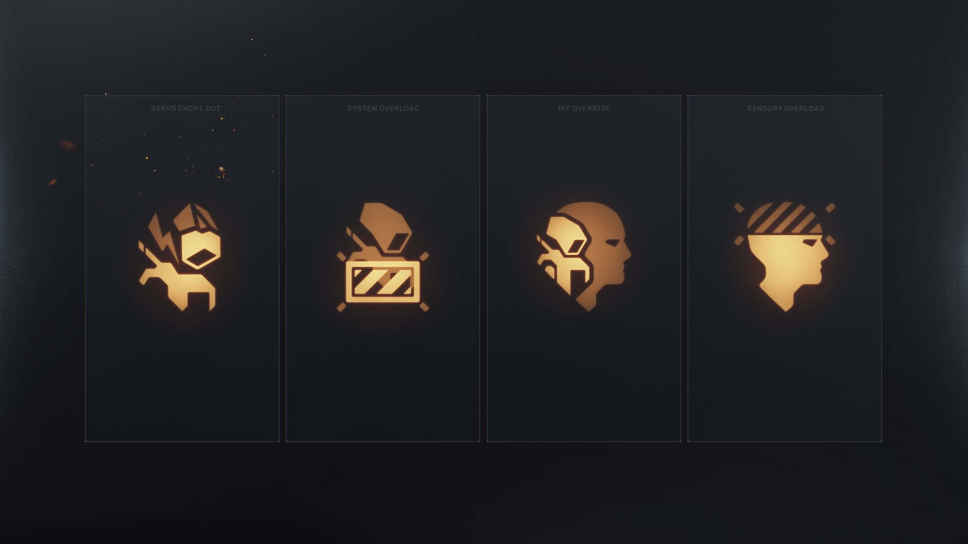 Cybercore, glowing gold abstract icons, stress overload, Full HD Desktop Wallpaper